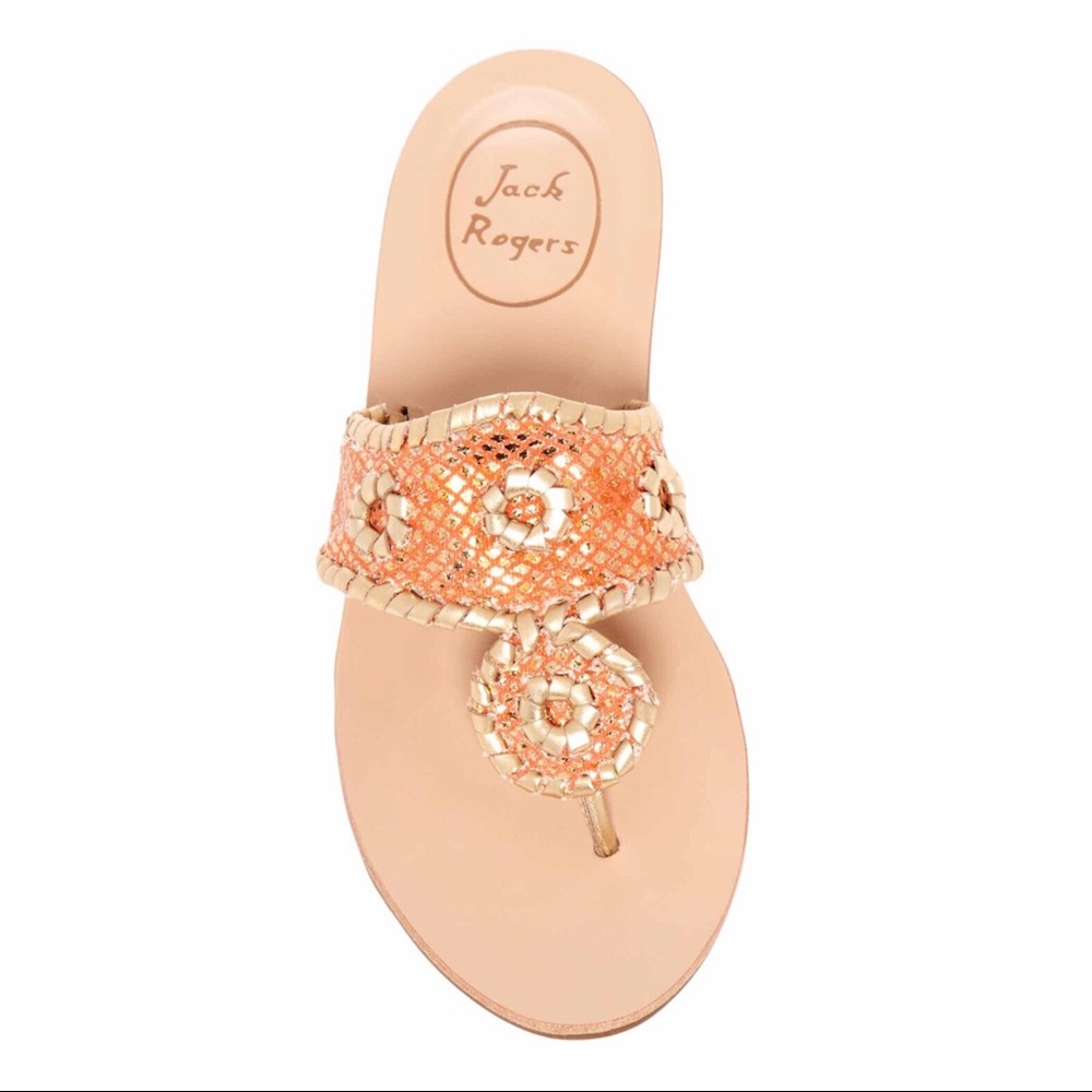 Jack Rogers Carissa Firecoral Gold Thong Sandal - Picture 2 of 7